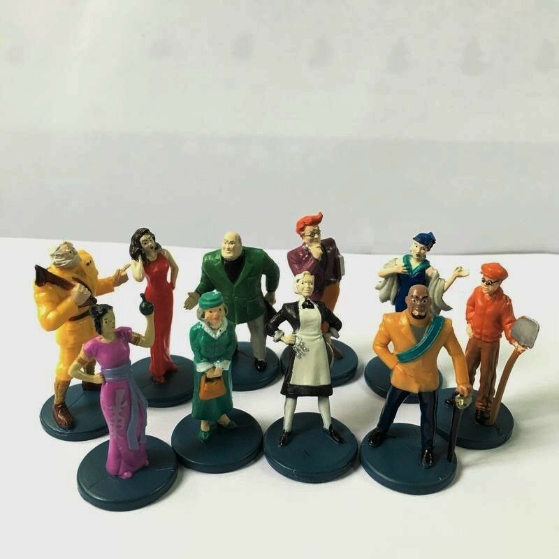10pcs Clue Game Suspects Pieces Tokens Movers Characters Action Figures Kid Toys