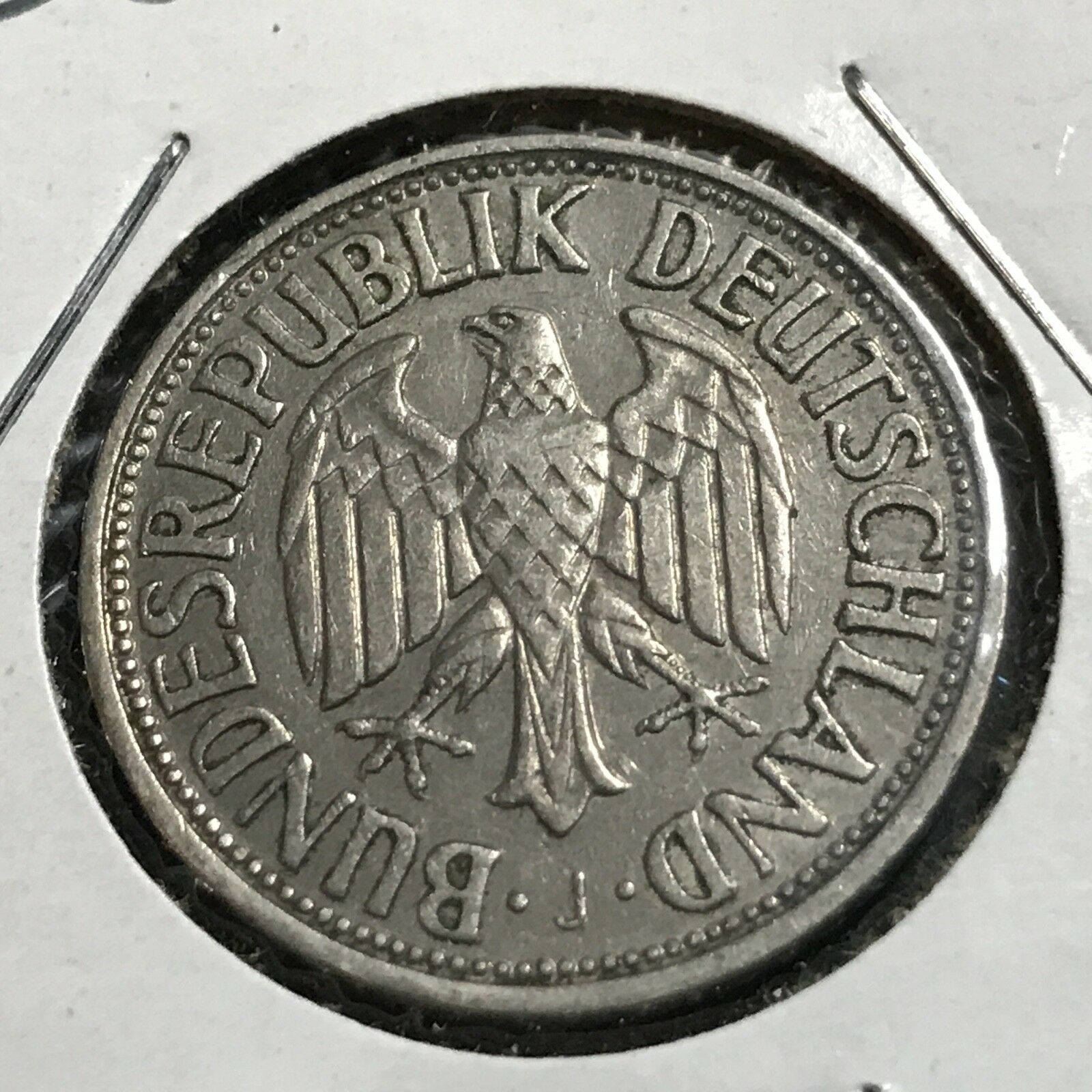 1950-j Germany 1 Mark Copper Nickel Lower Mintage Coin