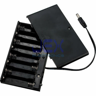 8x Aa Diy Battery Holder Case Box 12v With Power Switch & Wire Dc 2.1mm Plug