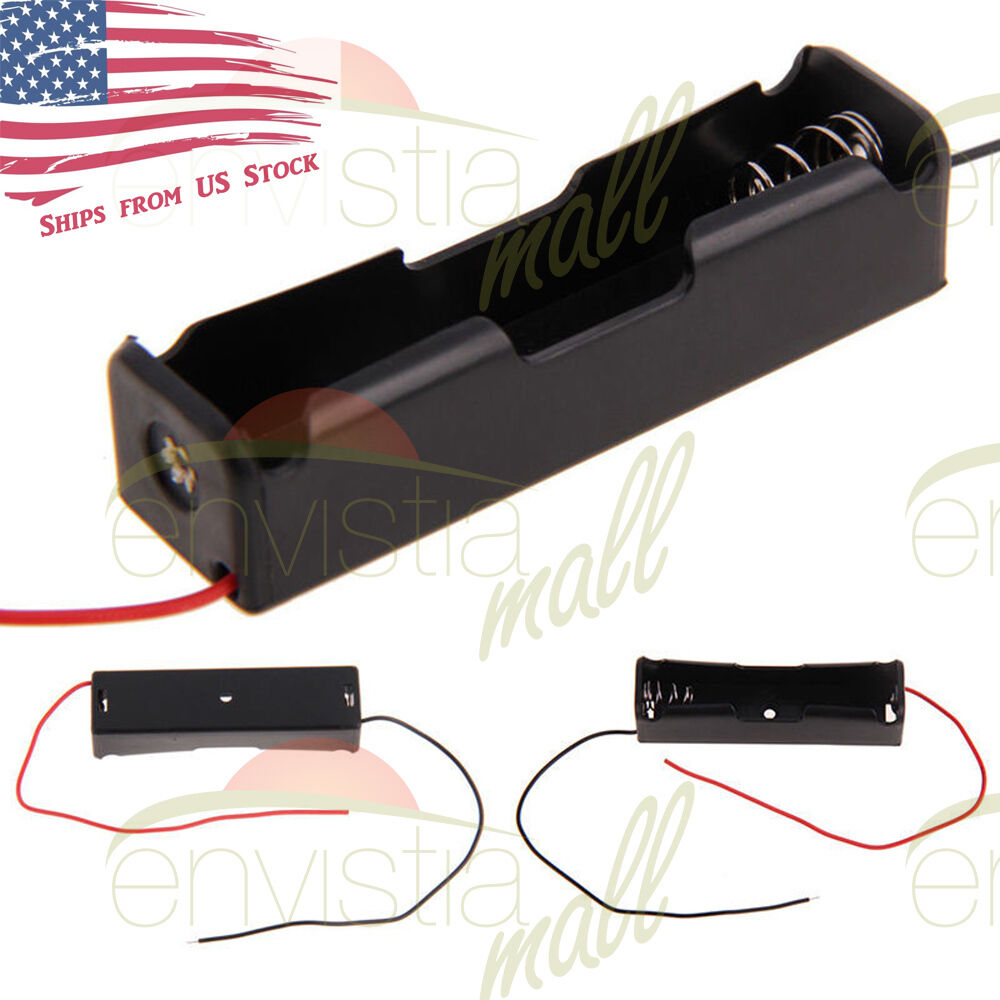 1s Battery Holder Case Clip Box  For 1x 18650 3.7v Li-ion With 6" Wire Leads Usa
