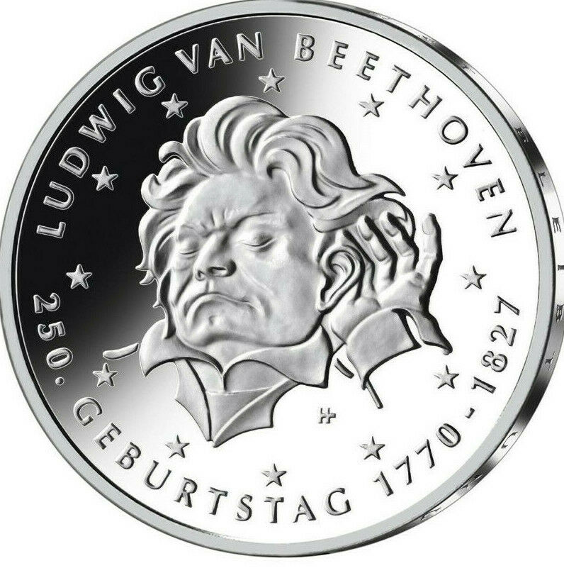 2020 Germany Silver 20 Euro Ludwig Van Beethoven 250th Birth Anniversary