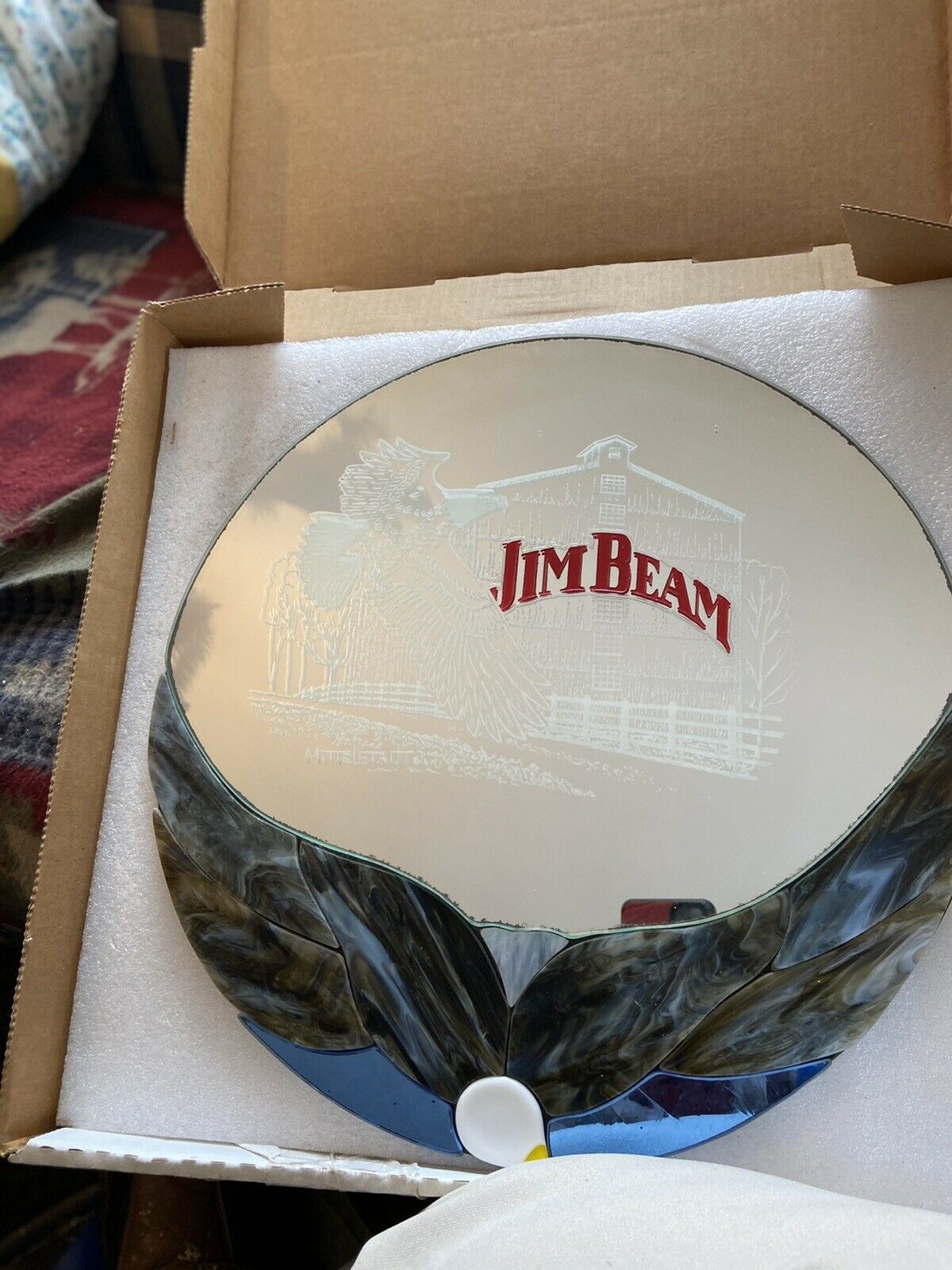 Jim Beam Stained Glass Mirror Only 15 Ever Made District 5 Award