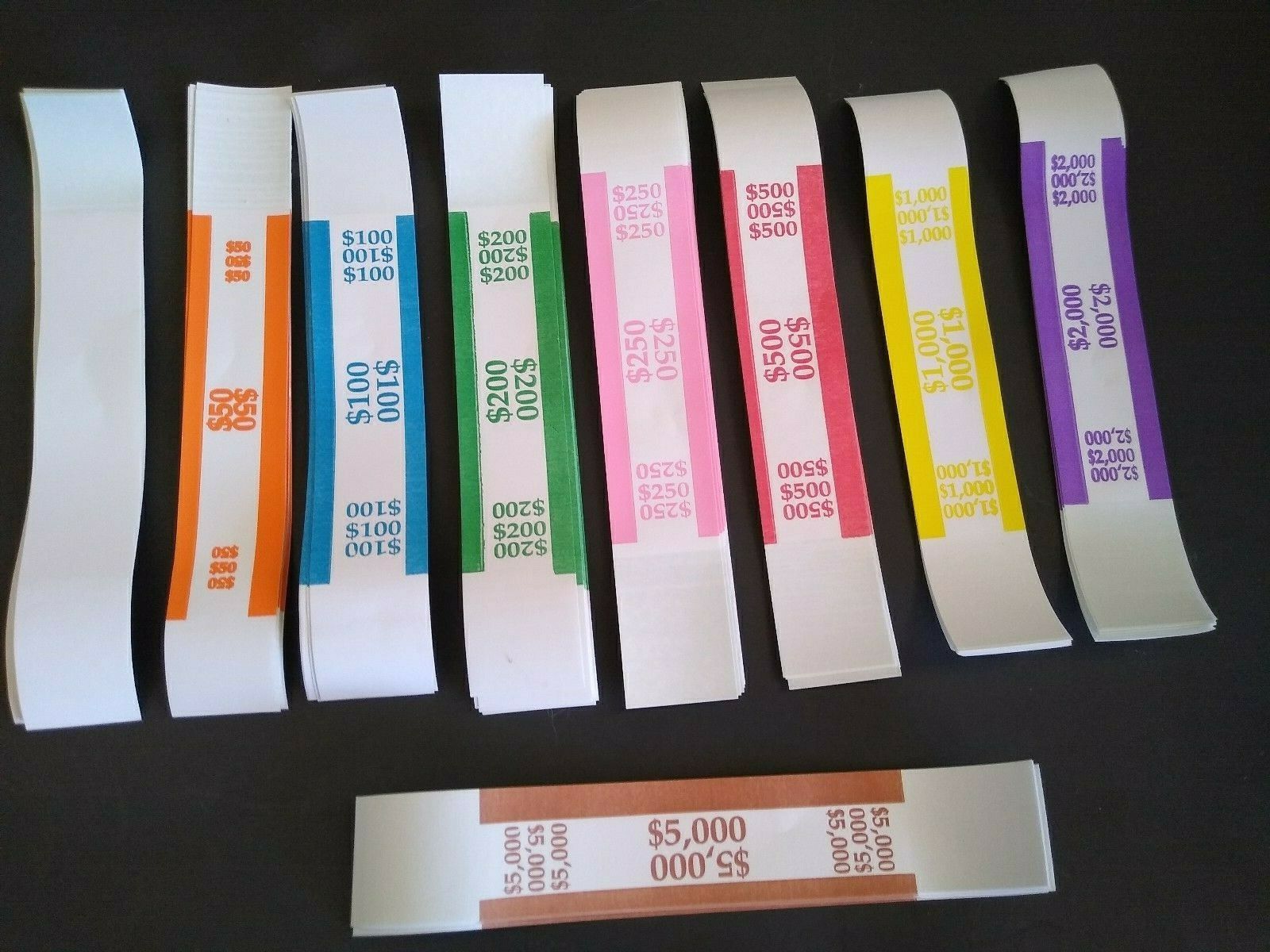 100 Self-sealing Currency Straps/bands