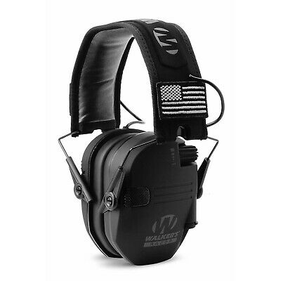 Walkers Razor Slim Shooter Electronic Ear Protection Muffs, Black Patriot
