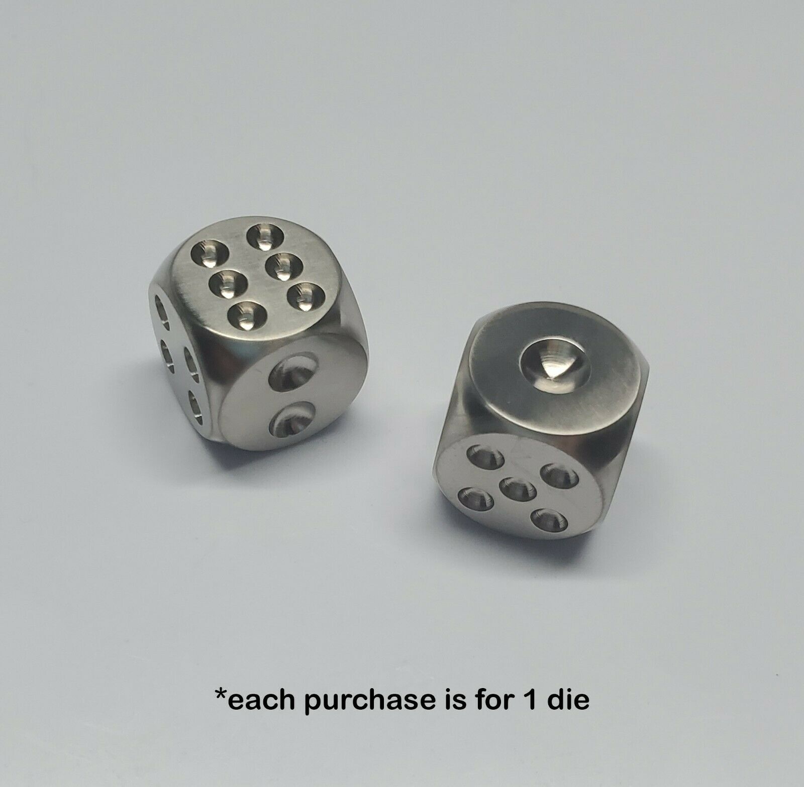 Solid Titanium Ti Edc Dice Die For Games Polished // Rounded Type