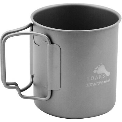 Toaks Titanium 450ml Cup With Folding Handles - Cup-450 - Outdoor Camping Mug