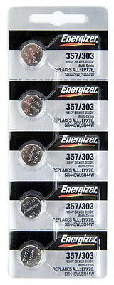 5 Pcs Energizer 303 357 Sr44sw Sr44w Silver Oxide Battery  A76 Epx76