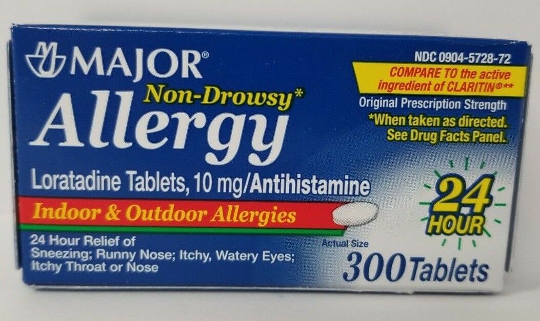 Major Allergy Loratadine 10mg Tablets 300ct -expiration Date 01-2023
