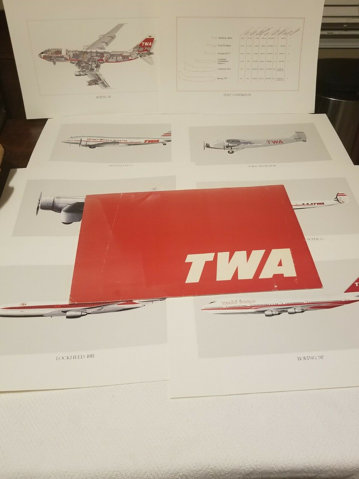 Twa 50 Years Of Service 1926-1976 / Plane Print Set / Extremely Rare / See Pics