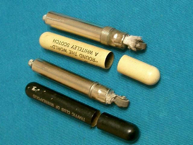 Lot 2 Vintage Pencil Cigarette Lighters Cigar Pipe Smokers Kings Ransom Whiskey