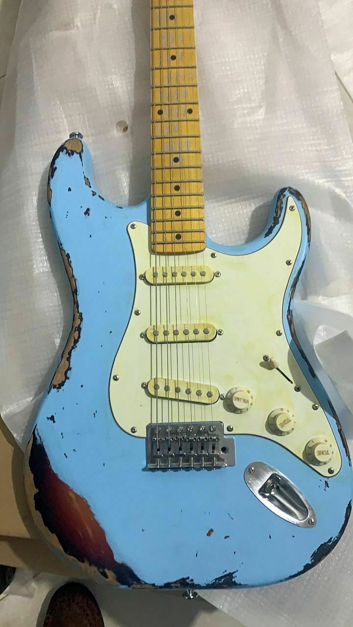 Naughty Boy St Electric Guitar Body Alder Wood Relics By Hands Blue Color