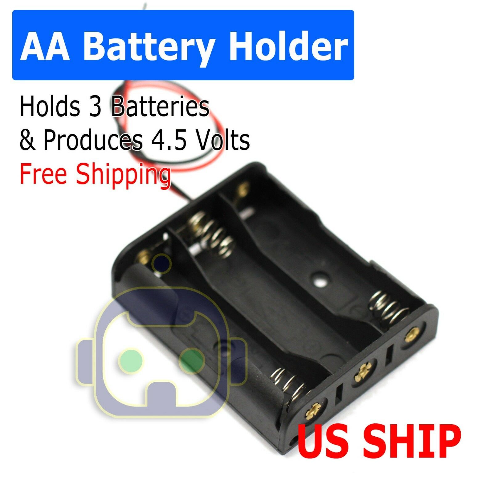 Aa Battery Holder Case Box With Wire Leads For 3x Series Aa Batteries 4.5v Us