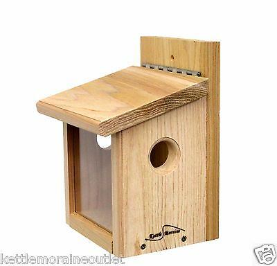 Kettle Moraine Post Mount Bluebird Mealworm Feeder For Live Or Roasted Meaworms