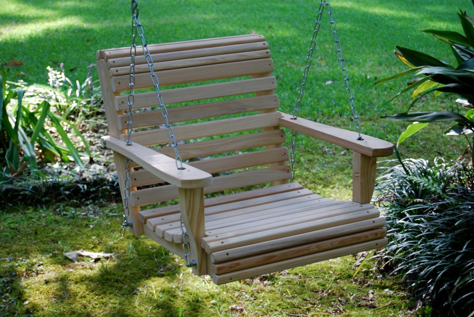 2ft Cypress Wood Wooden Roll Contoured Seat Porch Tree Yard Swing Made In Usa