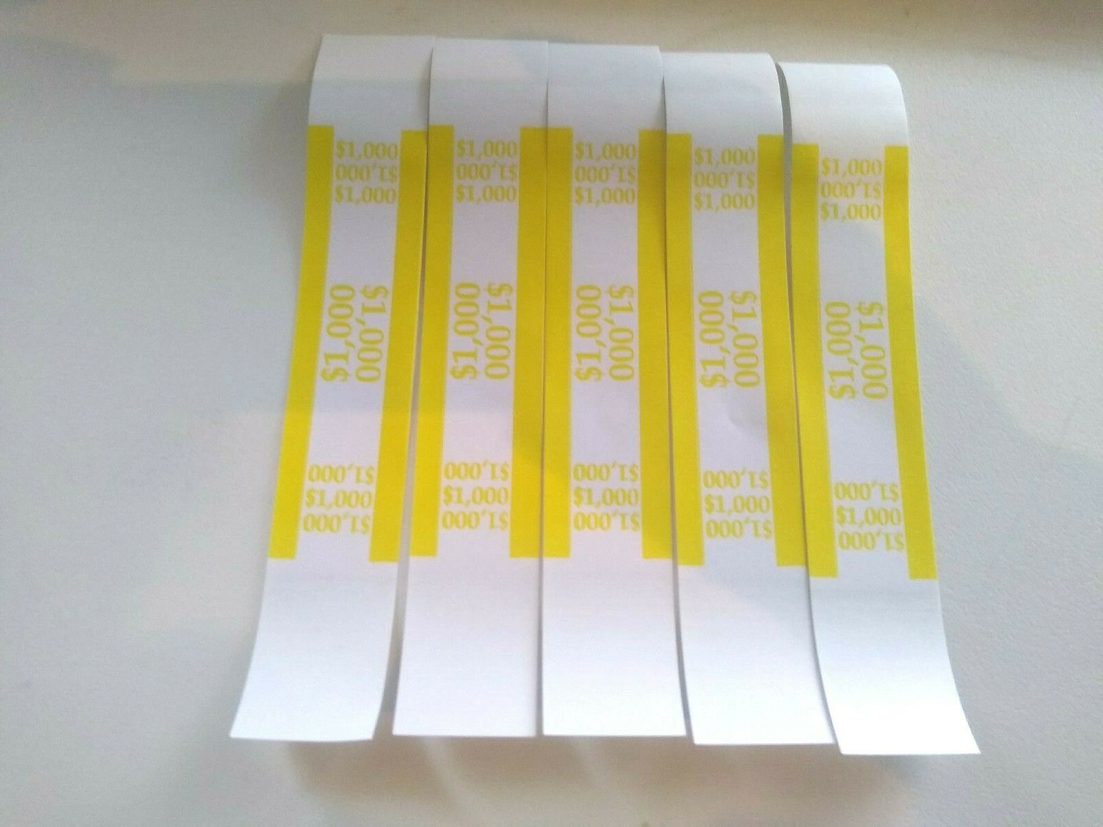 25  Yellow- $1000 Self-sealing Currency Straps/bands