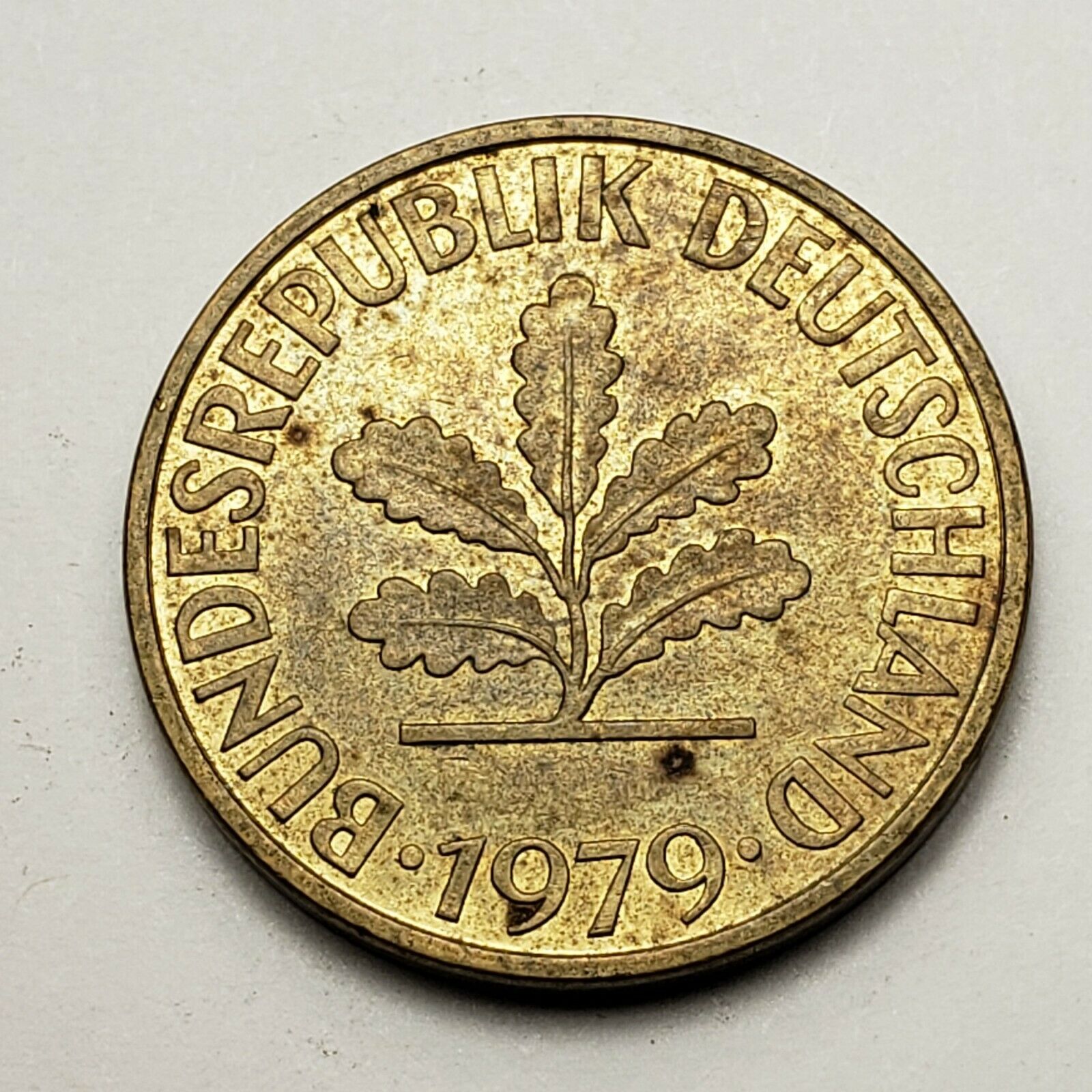 1979 G Germany 10 Pfennig, Karlsruhe Mint, Km# 108