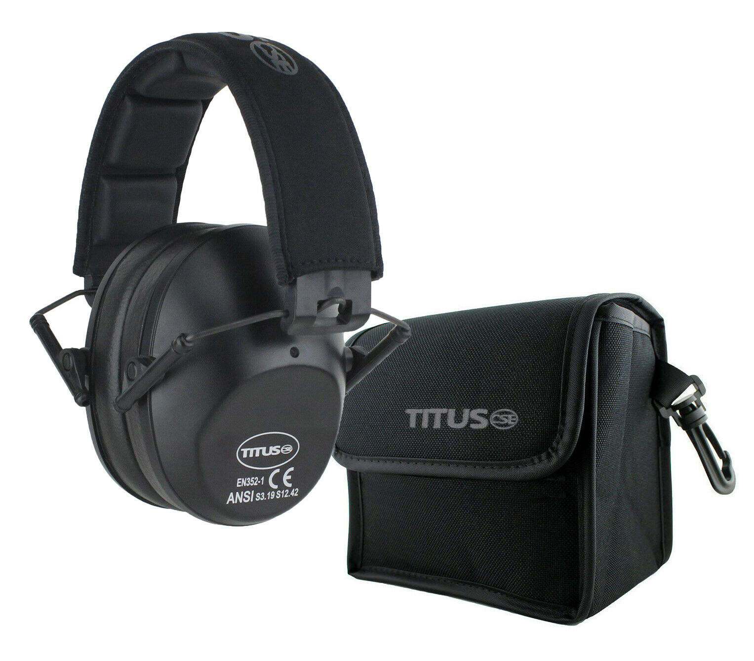 Titus Shooting Gun Range Noise Reduction Ear Muffs High 34 Nrr Protection Slim