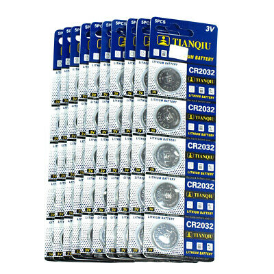 50 Pcs Cr2032 Lithium Battery 3v Button Cell Batteries-carded