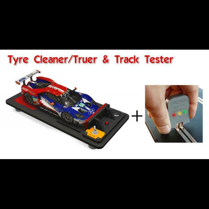 1:24 & 1:32 - Proses Tc-501 Slot Car Tire Truer & Cleaner With Track Tester Nib
