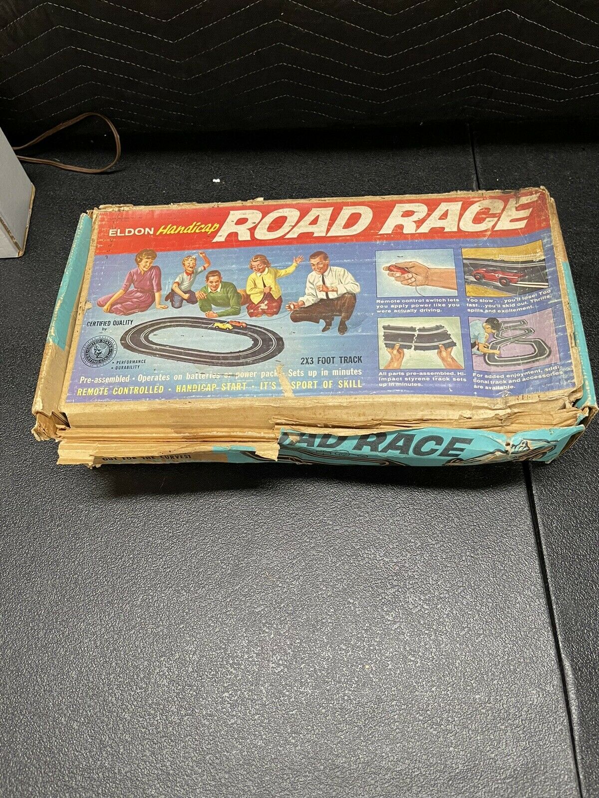 Vintage Eldon Handicap Road Race Set As Is For Parts Untested No Cars Parts Only
