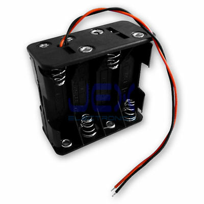 8x Aa Diy Battery Holder Case Box Base 12v Volt Pcb Mount With Bare Wire Ends