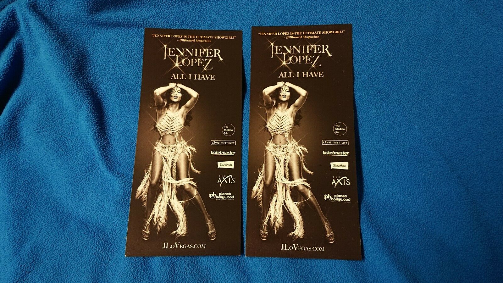 2x Jennifer Lopez Planet Hollywood Resort & Casino All I Have Flyer Las Vegas Ad