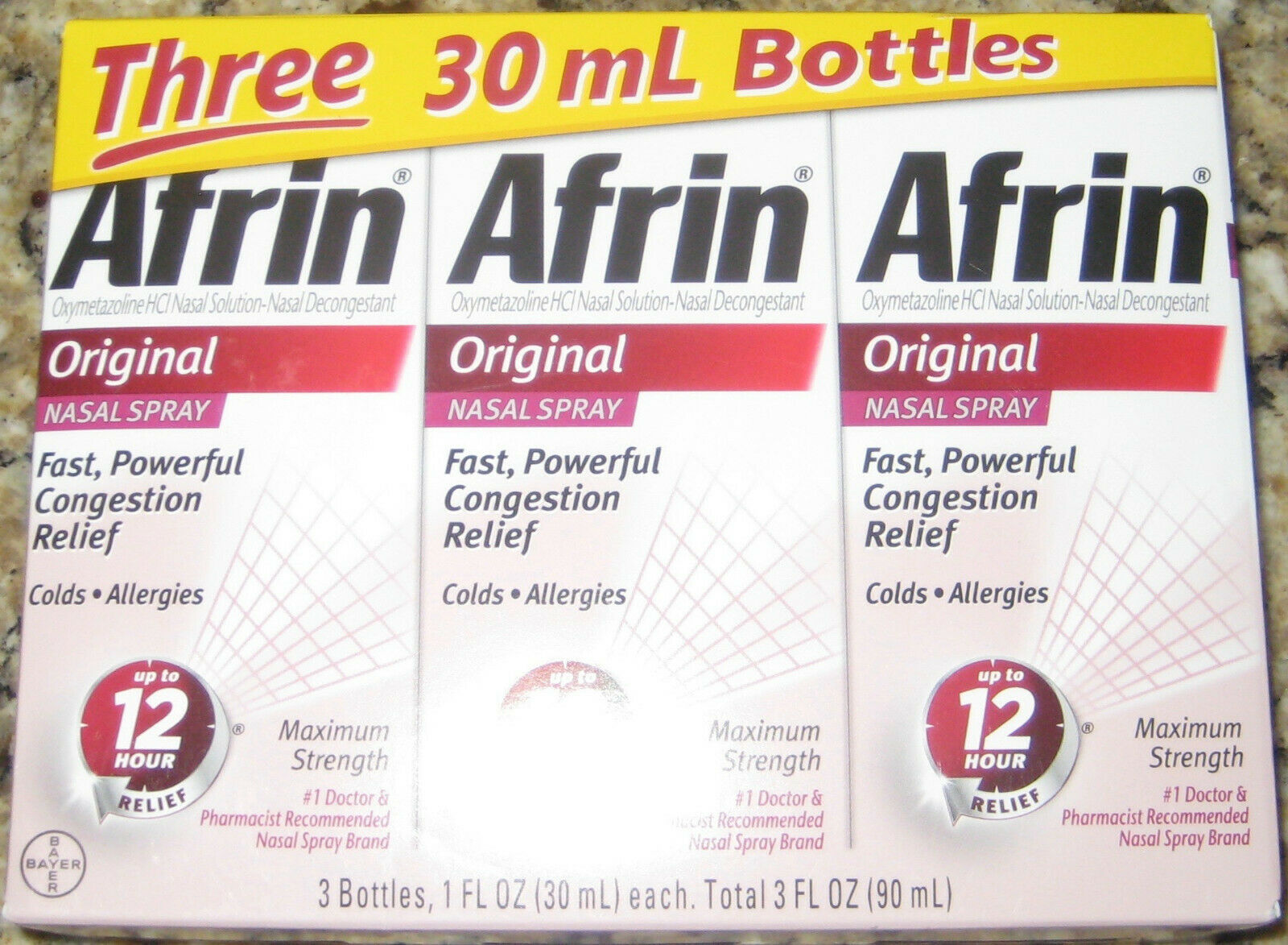Afrin Original Maximum Strength Nasal Spray 90ml (3 X 30ml), Exp-02/2024!