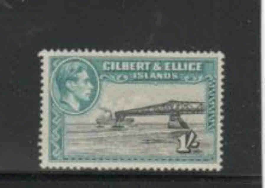 Gilbert & Ellice #48 1939 1sh King George Vi & Phosphate Mint Vf Nh O.g