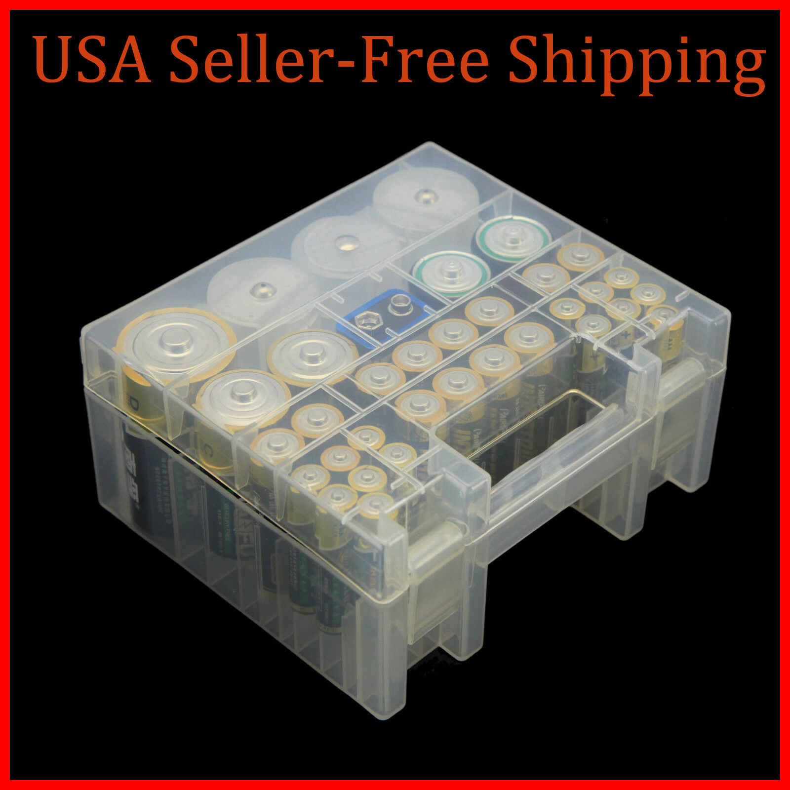 Plastic Battery Box Storage Case Holder Organizer For Aa Aaa C D 9v Batteries