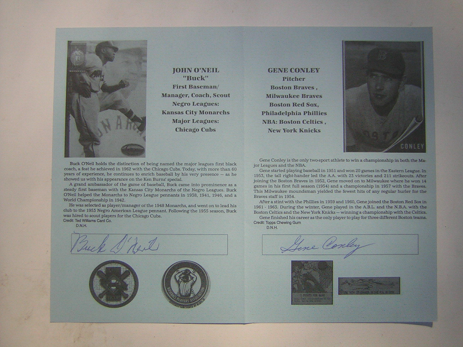 3/31/1996 Boston-peabody Classic Sports Show Program Signed By Buck O'neil And..